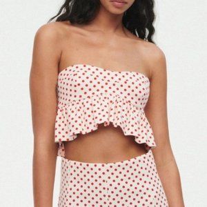 Zara Tops Zara Polka Dot Bustier Crop Top Poshmark
